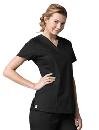 V-Neck Pocket Top Black