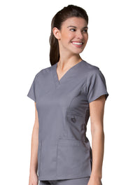 V-Neck Pocket Top Pewter