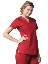 V-Neck Pocket Top Red