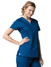 V-Neck Pocket Top Royal Blue