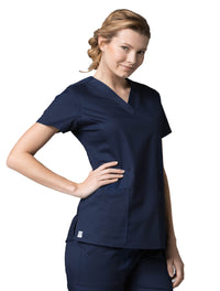 V-Neck Pocket Top True Navy