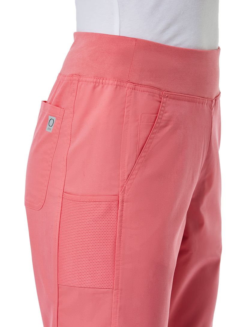 PURE Yoga 7 Pocket Scrub Pant Strawberry Pink Side Pocket