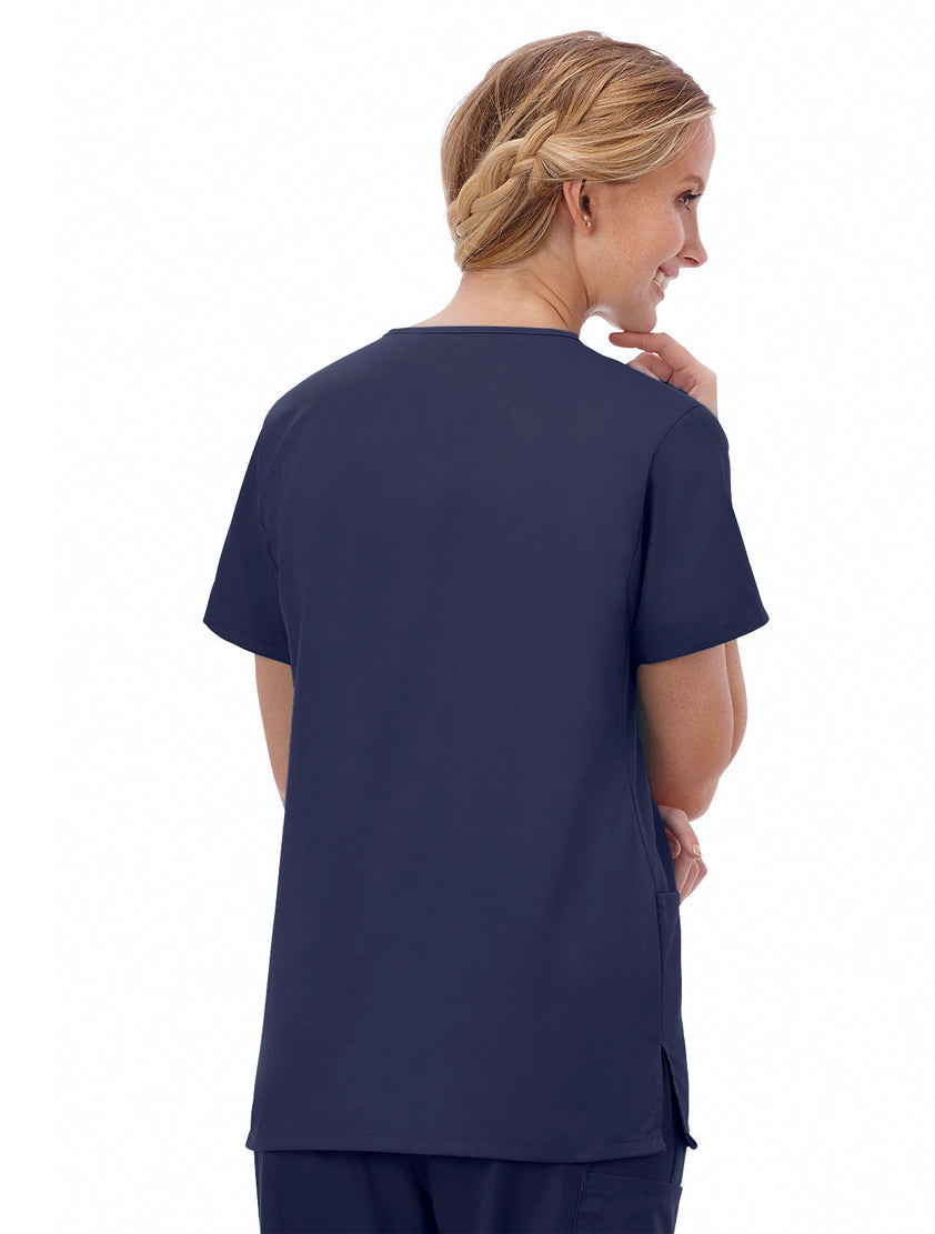 Fundamentals Women's Two Pocket V-Neck Top - Back Navy