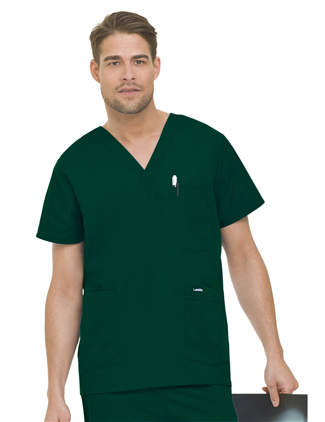 Landau Men's 5-Pocket Scrub Top Green