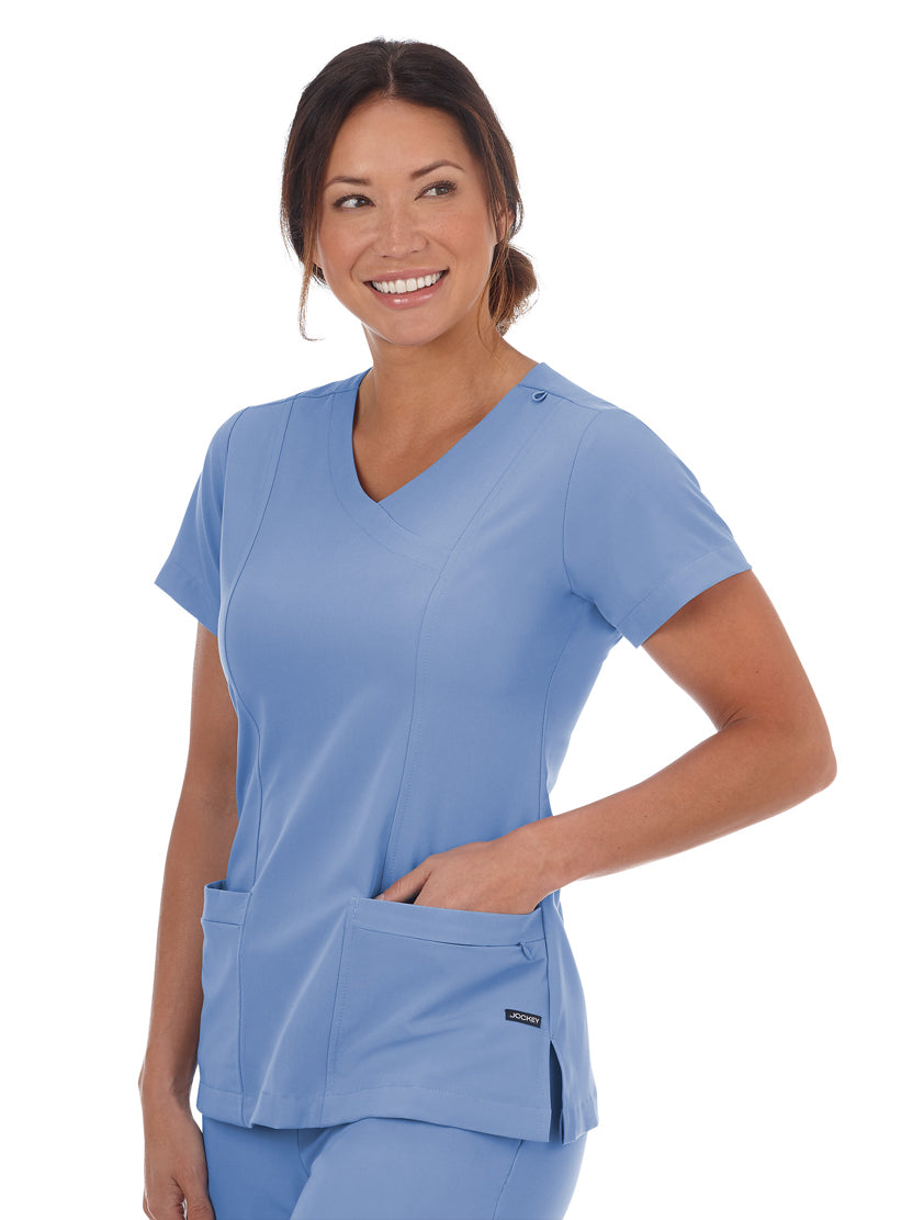 Jockey Ladies Curves Ahead Mock Wrap Top - Main Image Ceil Blue