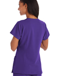 Jockey Ladies Curves Ahead Mock Wrap Top - Back Purple