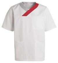 Kentaur Unisex Smock V-Neck Top Red/Light Grey