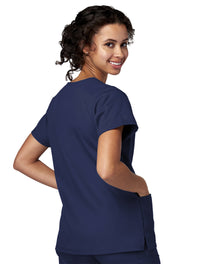 Meta Scrubs 15201 Ladies Notch Top Navy-back