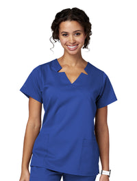 Meta Scrubs 15201 Ladies Notch Top Royal-front