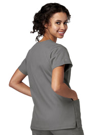 Meta Scrubs 15201 Ladies Notch Top Pewter-back