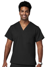 Meta Scrubs 15202 Men's V-Neck Top Black -front