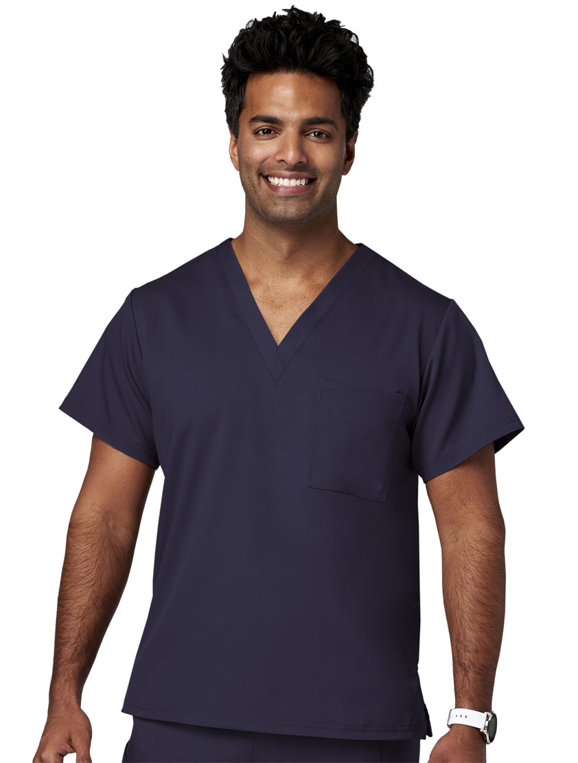 Meta Scrubs 15202 Men's V-Neck Top Navy -front