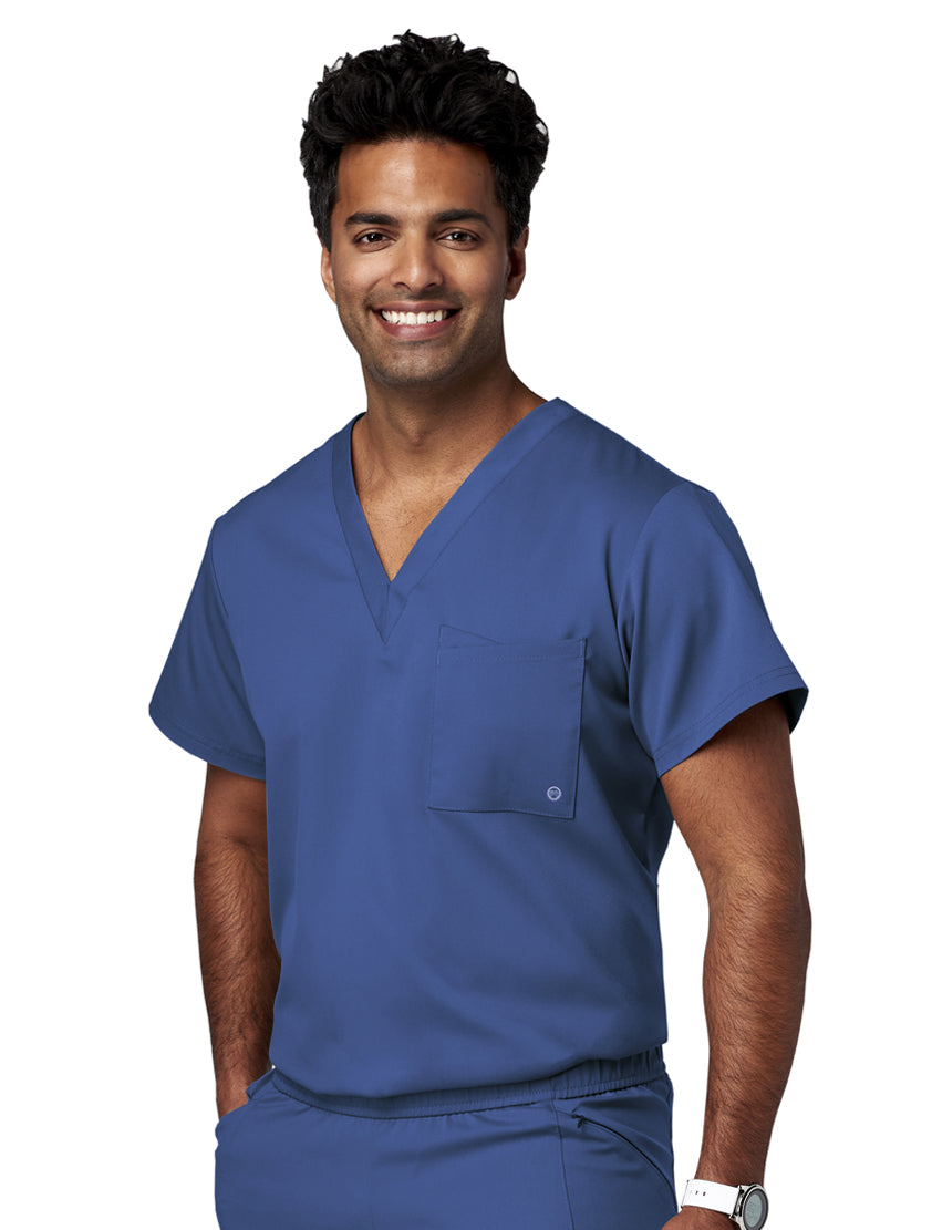 Meta Scrubs 15202 Men's V-Neck Top Royal-front