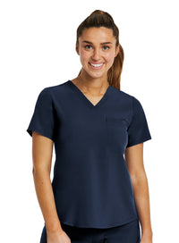 V-NECK TUCK IN TOP Navy Front