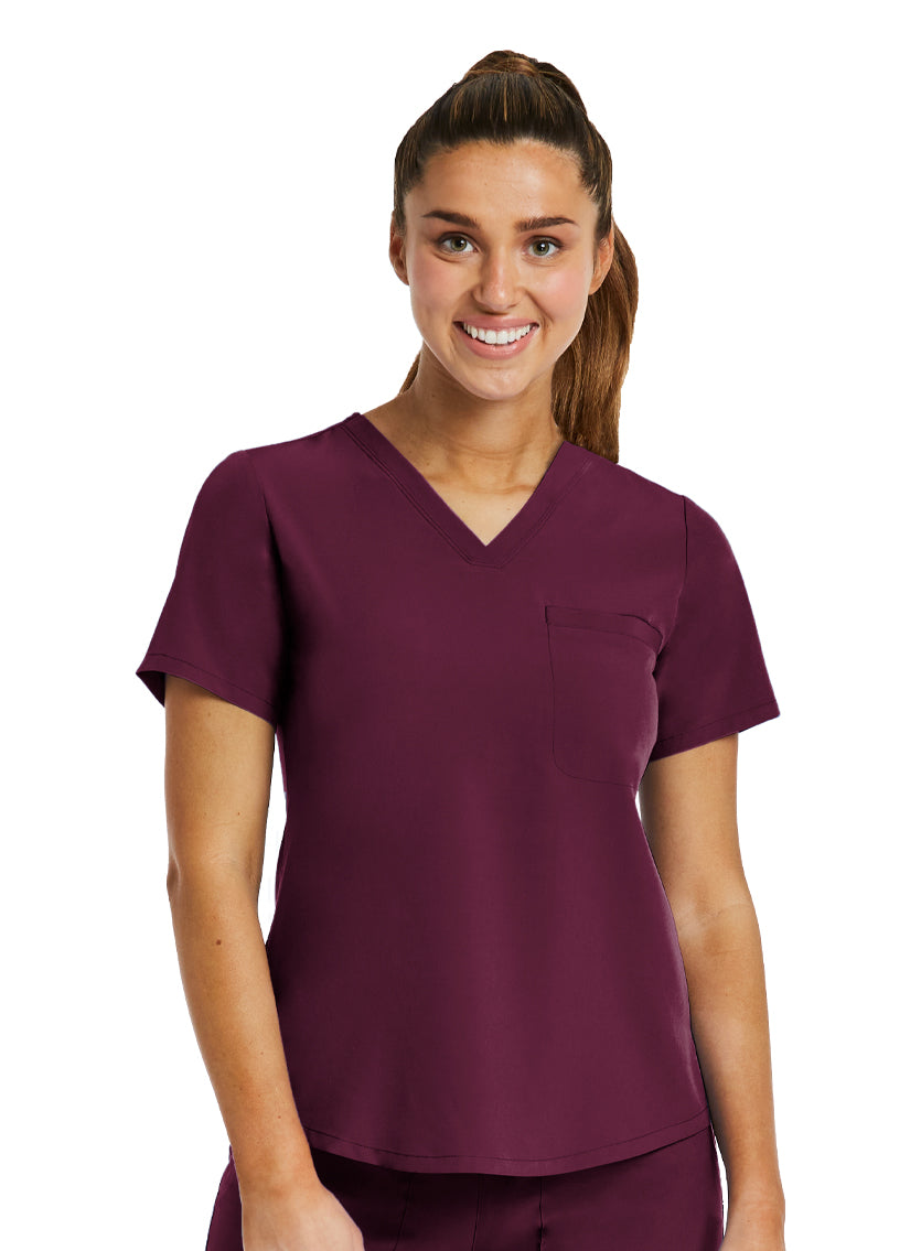 V-NECK TUCK IN TOP Wine Front