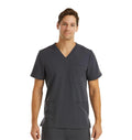 Men 3 Pocket V-neck Scrub Top Pewter - Main]