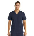 Men 3 Pocket V-neck Top Heather Navy Front