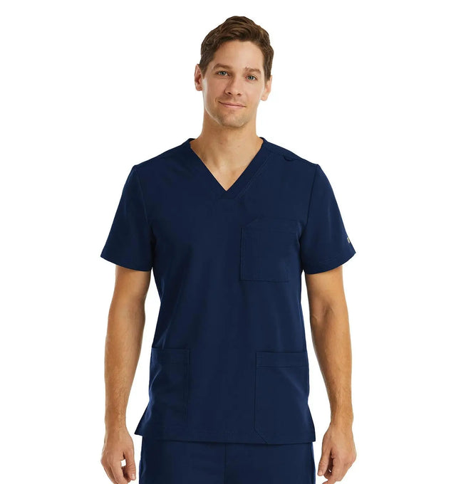 Men 3 Pocket V-neck Top Navy Front