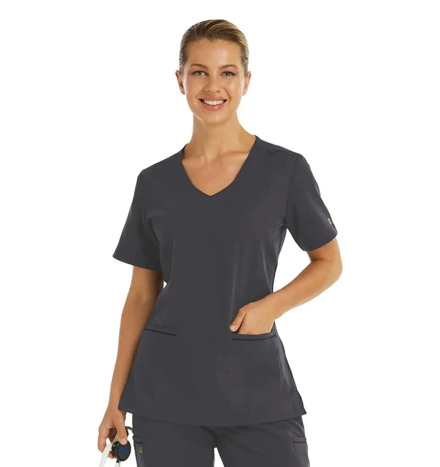  Women's Knit V-neck Top Pewter