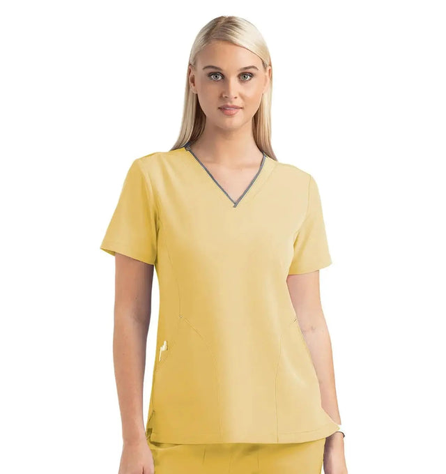 Maevn Women's Knitted Panel Mock Wrap Top - Fiumara Medical