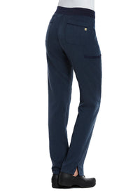 Contrast Yoga Band Pant Heather Navy Back