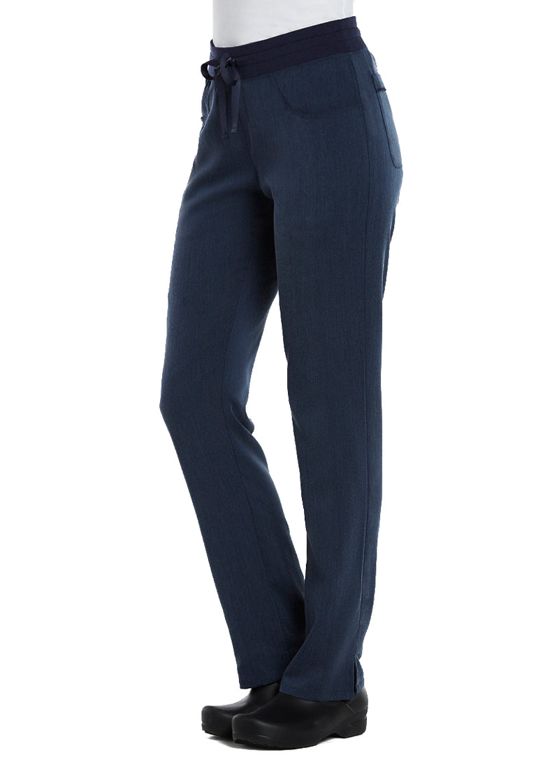 Contrast Yoga Band Pant Heather Navy Left