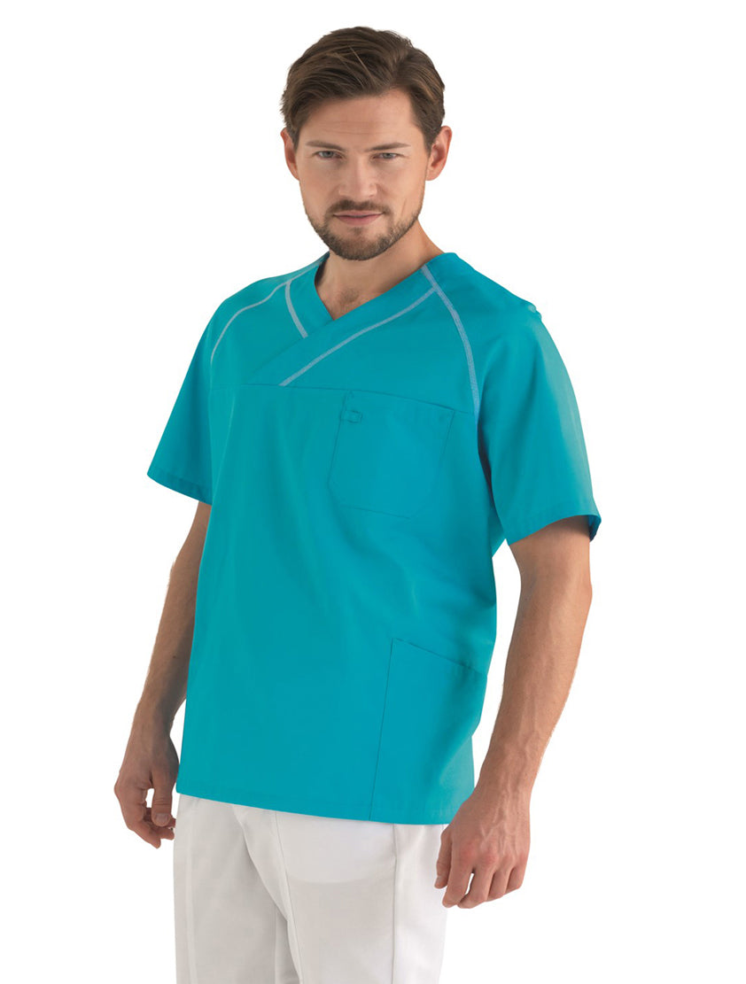 Kentaur Unisex Smock V-Neck Top - Turquoise