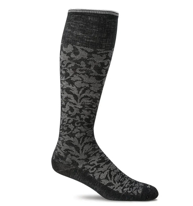 Women's Damask Compression Socks-Black