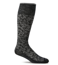 Women's Damask Compression Socks-Black