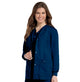 Landau Essentials Women's Warm-Up Scrub Jacket 7525 -Navy-Frontview