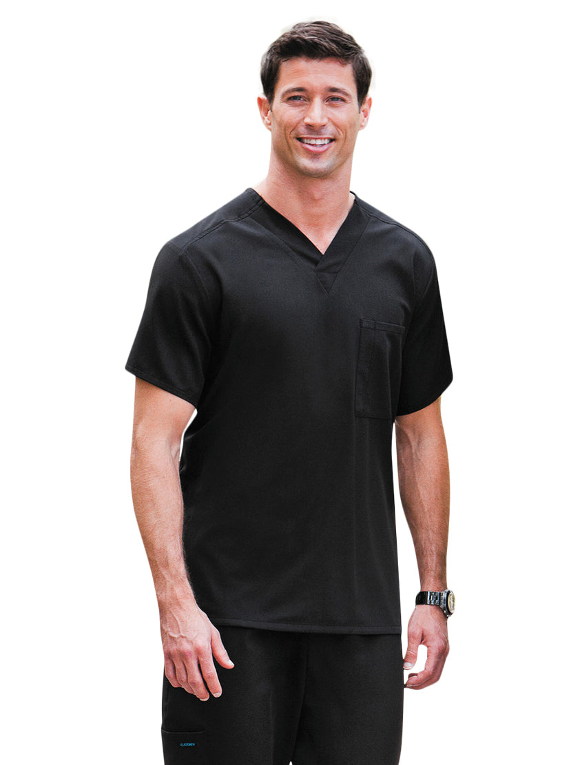 Jockey Unisex One-Pocket Scrub Top Black