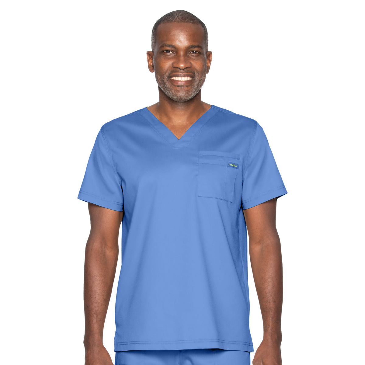 Landau ProFlex Men's 2-Pocket V-Neck Scrub Top 4259 -Ceil-Frontview