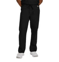 Landau Scrub Zone Unisex Tapered-Leg Scrub Pants LB403 -Black-Frontview
