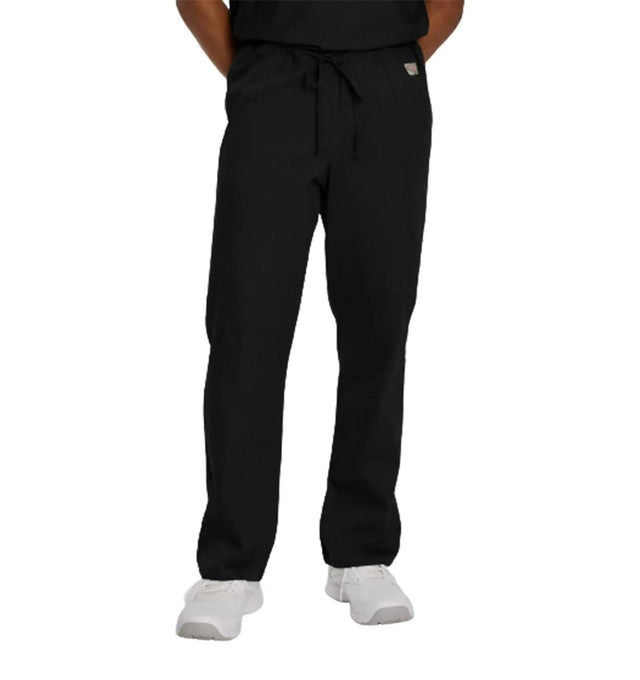 Landau Scrub Zone Unisex Tapered-Leg Scrub Pants LB403 -Black-Frontview