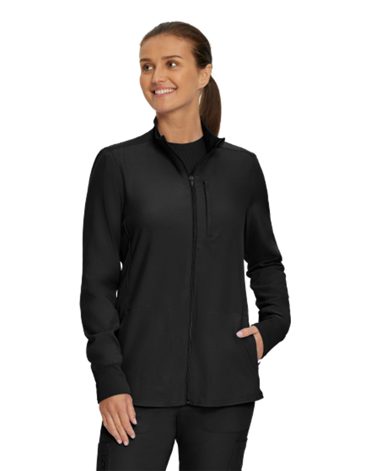 Landau Forward Women's Warm-Up Scrub Jacket LJ700 -Black