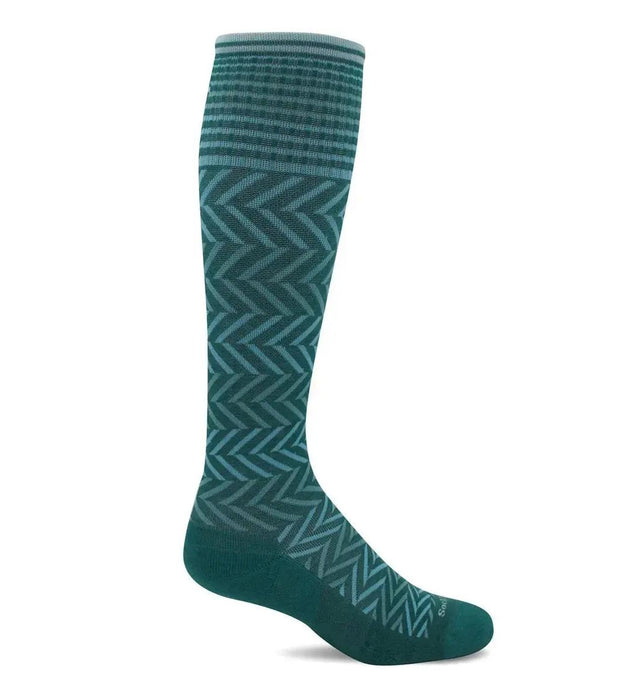 Women's Chevron Compression Socks-Jade