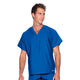 Landau Essentials Unisex 1-Pocket V-Neck Scrub Top 7502 -Galaxy Blue-Frontview