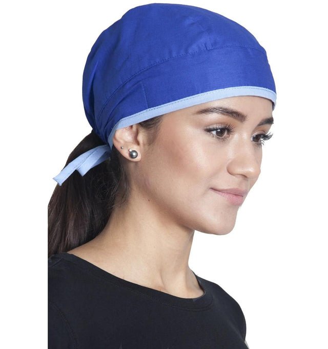 Fiumara Apparel Fitted Surgical Cap Royal Blue with Sky Blue Ties Main