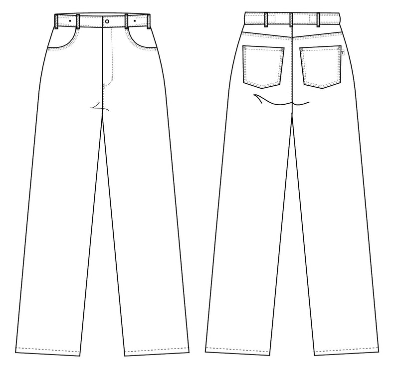 Kentaur Unisex Adjustable Waist Jeans Sketch