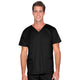 Landau ProFlex Men's 4-Pocket V-Neck Scrub Top 4253 -Black-frontview