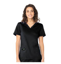 Landau ProFlex Women's 2-Pocket V-Neck Scrub Top 4168 -Black-frontview