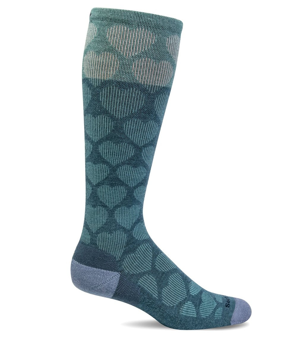 Women's Heart Throb Compression Socks-BlueRidge