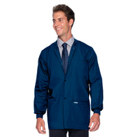 Landau Essentials Men's Warm-Up Scrub Jacket 7551 -Navy-frontview