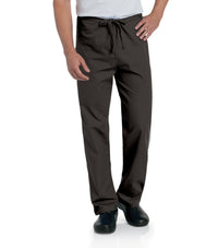 Landau Essentials Unisex Straight-Leg Scrub Pants 7602 -Black-frontview