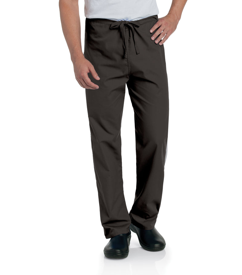 Landau Essentials Unisex Straight-Leg Scrub Pants 7602 -Black-frontview