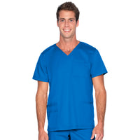 Landau ProFlex Men's 4-Pocket V-Neck Scrub Top 4253 -Royal-frontview