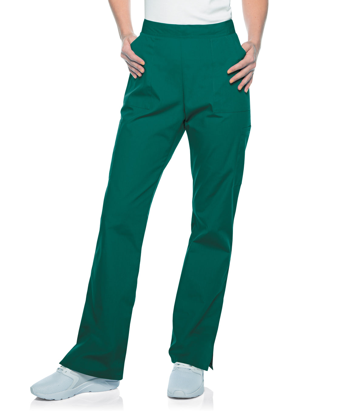 Landau Scrub Zone Women's Straight-Leg Cargo Scrub Pants 83223 -Hunter-Frontview