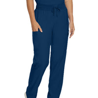 Landau Forward Women's Straight-Leg Cargo Scrub Pants LB400P -Navy-Frontview