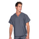 Landau Essentials Unisex 1-Pocket V-Neck Scrub Top 7502 -Steel Grey-Frontview