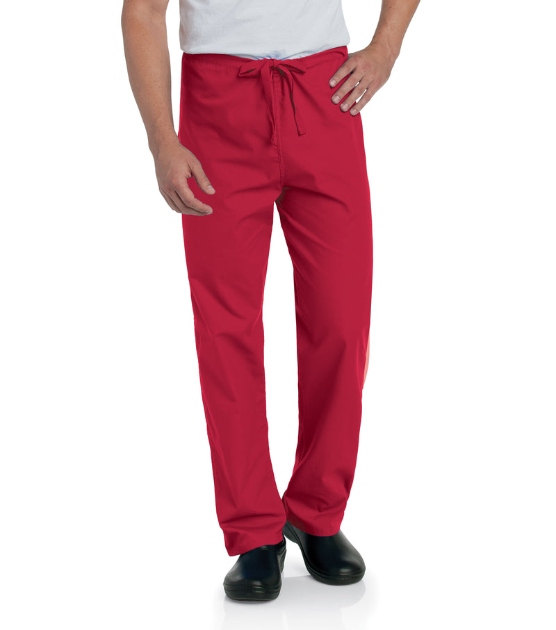 Landau Essentials Unisex Straight-Leg Scrub Pants 7602 -True Red-Frontview
